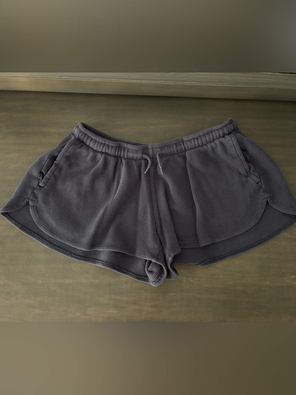Brandy Melville Navy Waffle Knit Comfy Shorts